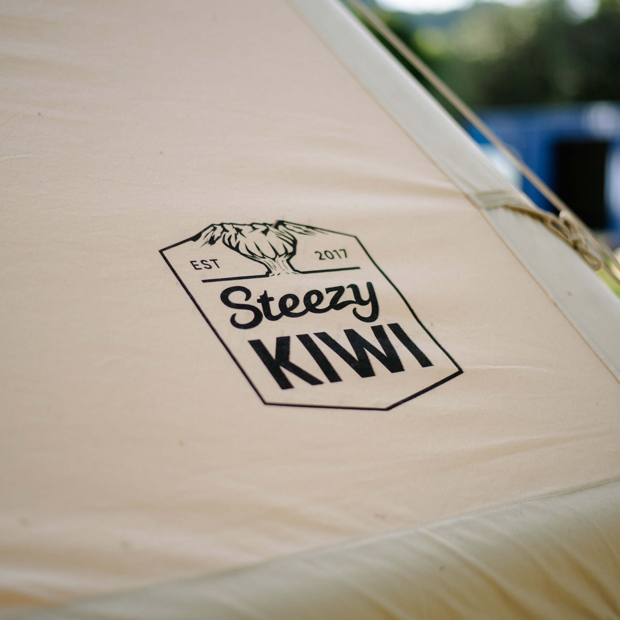 Steezy Kiwi logo on a beige background