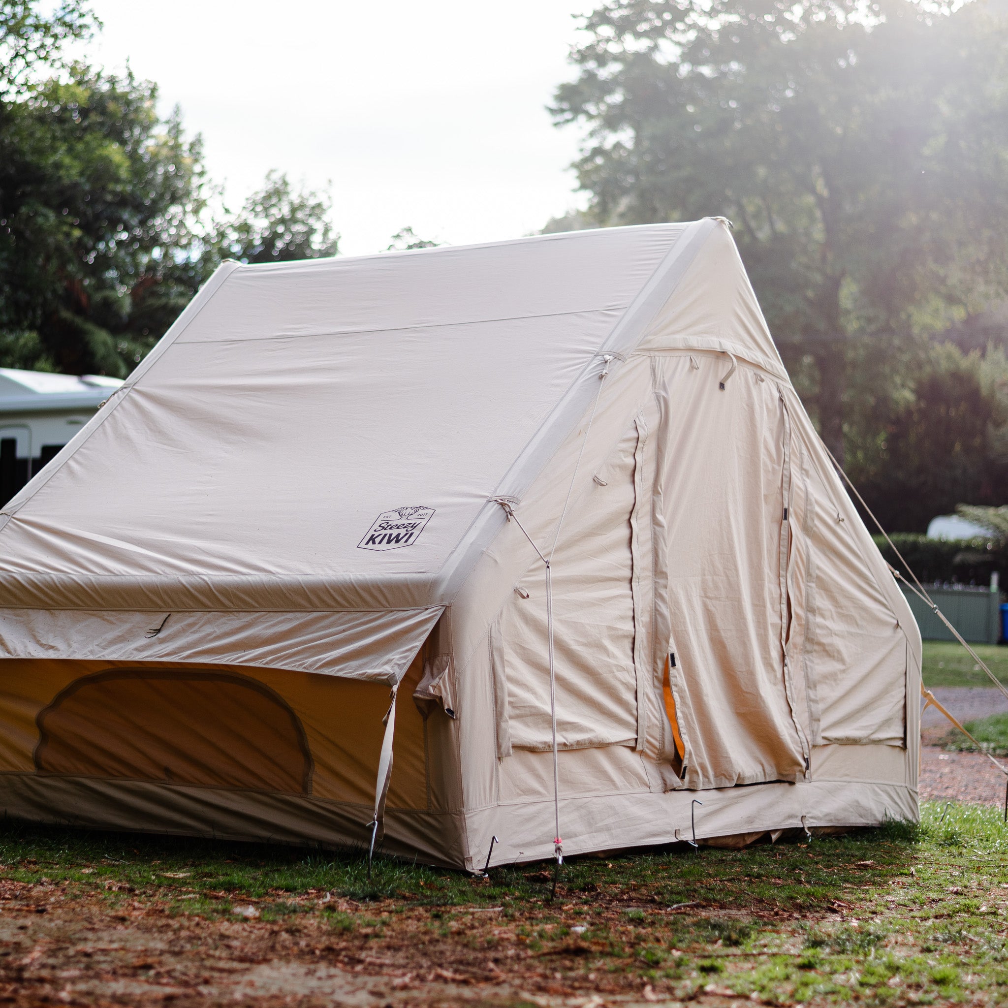 inflatable canvas tent in rotorua