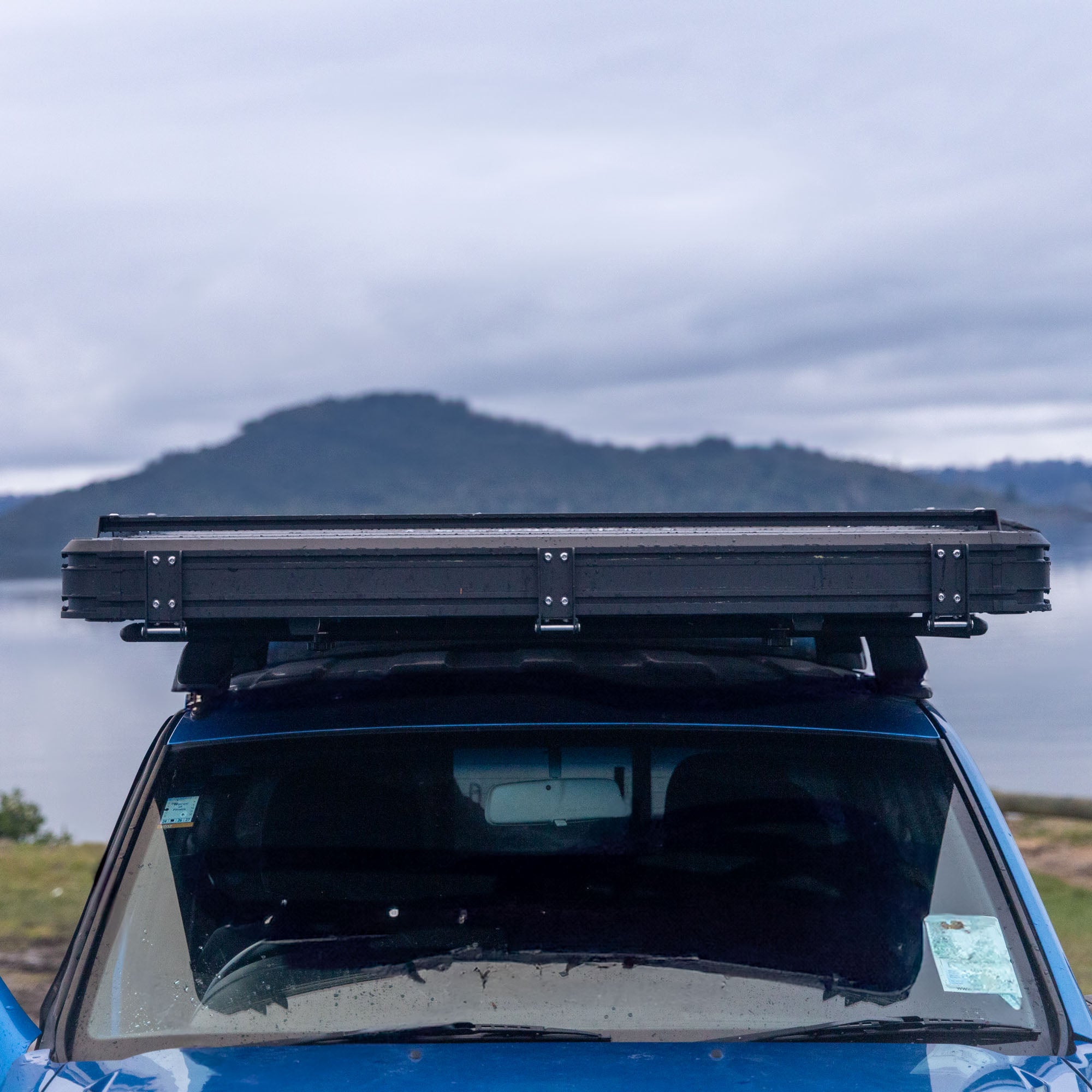 front on view of the Gen3 hardshell rooftop tent by Steezy Kiwi